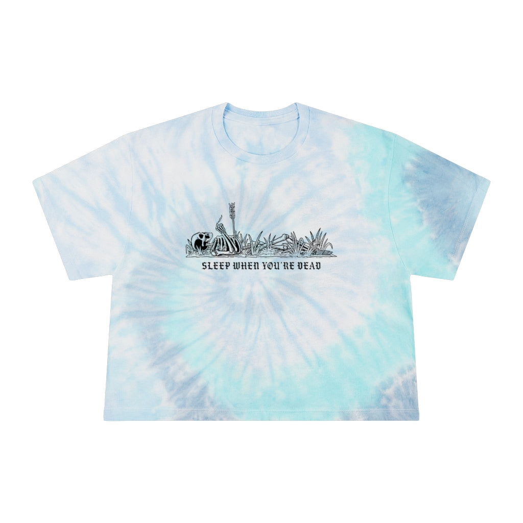 SLEEP WHEN UR DEAD Tie-Dye Crop Tee